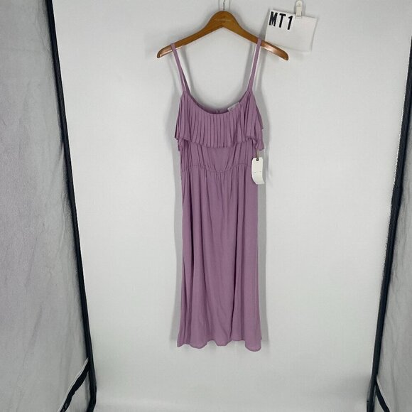 NWT Leith Nordstrom pink ruffle pleat dress sz M - Picture 1 of 16